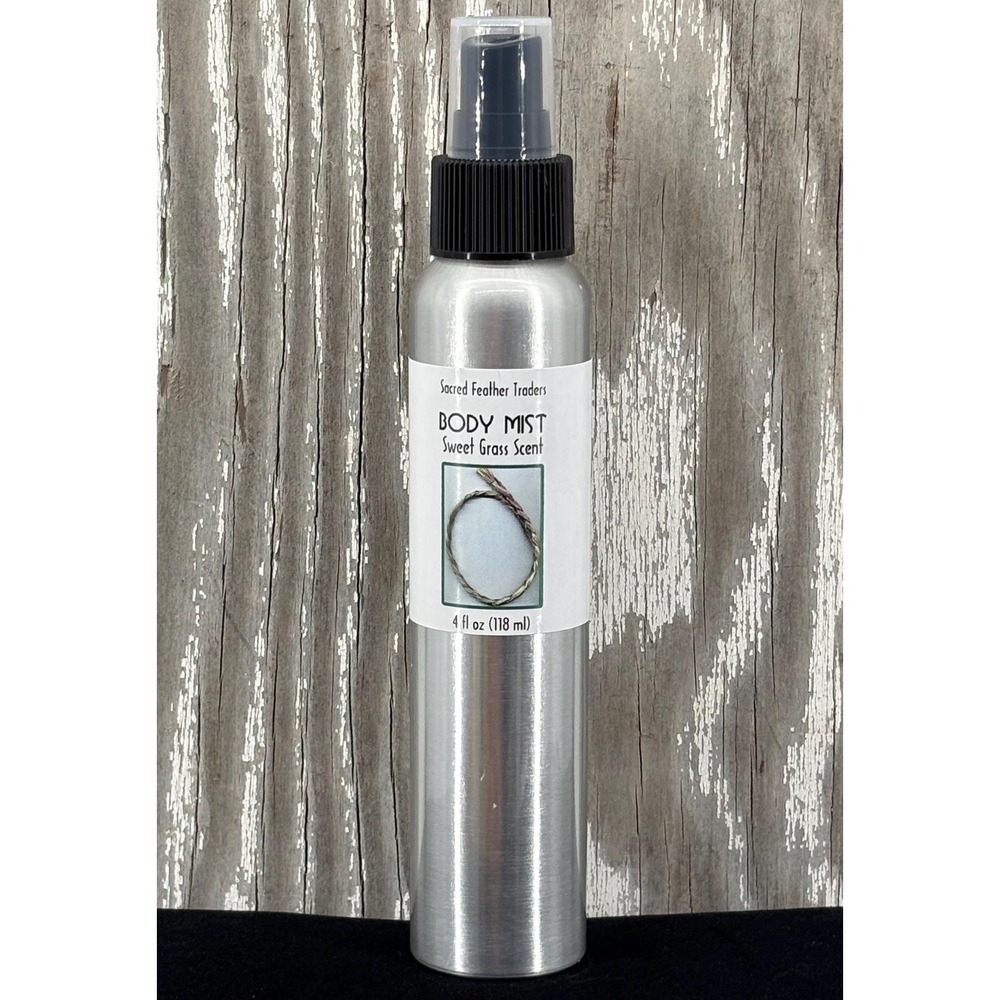 Sweet Grass‎ Body Mist, 4 fl oz spray bottle, Sacred Feather Traders